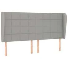 vidaXL Kopfteil Mit Ohren Hellgrau 163x23x118/128 Cm Stoff - Grigio - Visualizzare 2