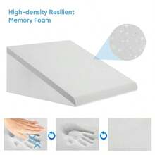 Wedge Pillow With Foam Top For Sleeping,Reading And Rest, 10 Inch Elevated Support Triangle Bed Pillow For Legs And Back Support With Washable Cover - Multicolor - View 5