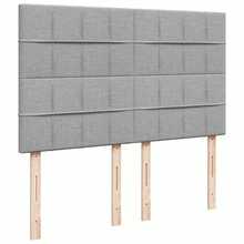 vidaXL Boxspringbett Mit Matratze, Hellgrau, 140x200 Cm, Stoff - Grey - View 7