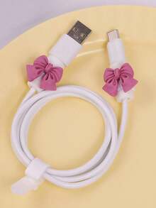 2 件苹果手机数据充电线保护套，创意领结设计，防断裂（不含线）线保护器，充电器保护器 - 彩色 - 查看 6