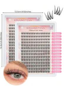 168pcs C-Curl Natural False Eyelashes, Soft Eyelash Clusters, Length 10/11/12mm, Lash Base 5-6mm, Delicate Natural C-Curl, Wide Span, DIY Eyelash Extension, Individual Lashes, Thin Transparent Lash Band - C - View 10