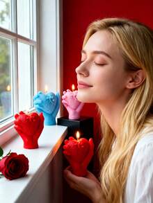 心形香氛蜡烛，手工大豆蜡烛，独特造型香薰蜡烛，营造浪漫氛围，是情人节、周年纪念日、婚礼的理想礼物，也适合家居装饰、房间装饰和特殊场合，是送给爱人、伴侣、朋友和家人的最佳礼物。 - 彩色 - 查看 4