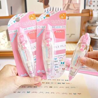 可爱蝴蝶结图案滚动印章笔，饰以彩色花卉和格子图案 - 椭圆形印章，适用于剪贴簿、日记、礼物装饰 - 色彩鲜艳的墨水，可用于笔记、标记和手工制作，适用于工艺品、创意项目、趣味图案、流畅涂抹、图案印章、日记爱好者、手工工具、设计、文具收藏家