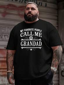 Meine Lieblingsperson nennt mich Opa" Herren--Shirt in Übergröße in Gelb - Lässig, atmungsaktiv, kurzärmelig mit bedrucktem Design, locker geschnitten, bequem für den Sommer, große Größe. - Schwarz - Übersicht 2