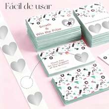 Etiquetas Adhesivas para Rascar 4PCS, 1200 piezas Etiquetas Circulares Adhesivas, Pegatina Rascable de 2.5 cm para Bodas, Fiestas, Revelaciones de género - Corazón de plata - Ver 5