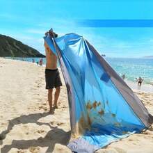 1 Stück 6-Personen wasserdichte Anti-Sand Strandmatte, tragbare Outdoor-Decke geeignet für Reisen, Camping, Wandern und Picknicks - fleckresistent, maschinenwaschbar, Polyester Flachgewebe Campingausrüstung für alle Jahreszeiten, 200x210 cm