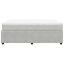 vidaXL Boxspringbett Mit Matratze Hellgrau 140x190 Cm Samt - Grau - Übersicht 8