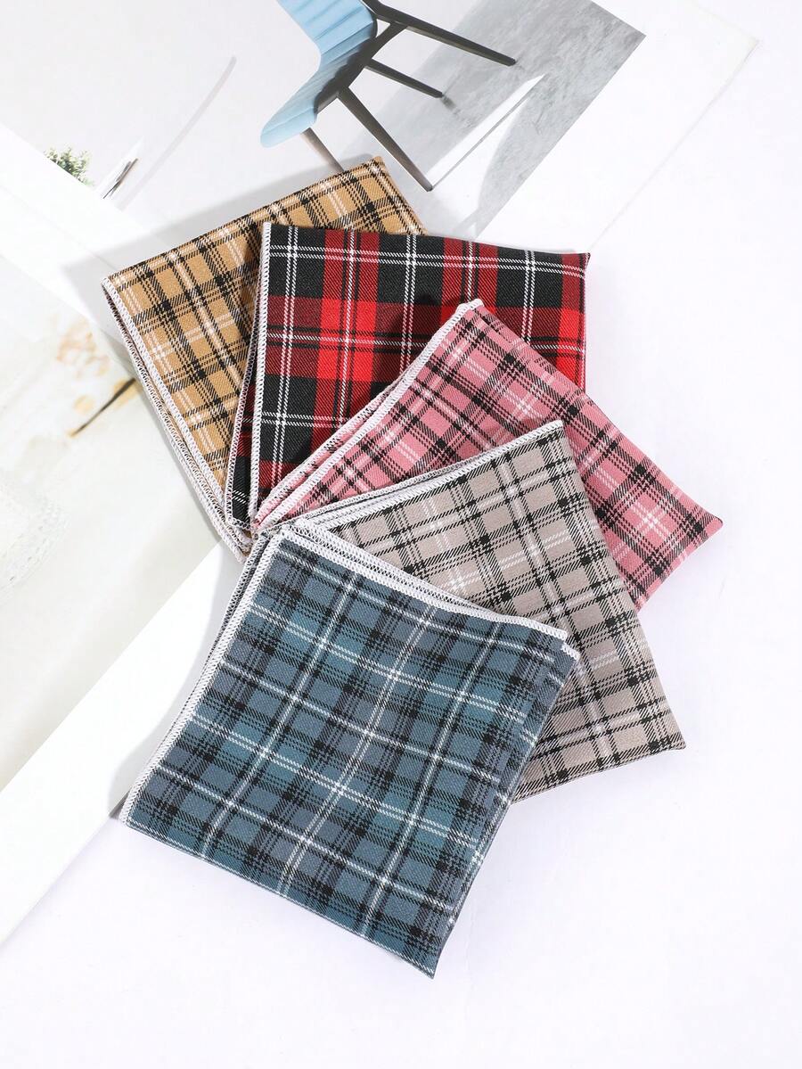 1条男士时尚条纹格纹简约手帕口袋巾，适合商务、宴会、婚礼、派对、学校服装等场合 - A - 查看 1