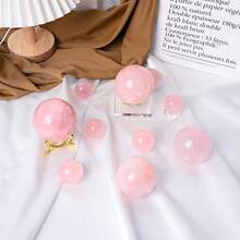 Natural Rose Quartz Ball, Natural Crystal Ball, Crystal Ball Ornament, Holiday Decoration, Home Decoration, Christmas And New Year's Gift. - Pink - View 3