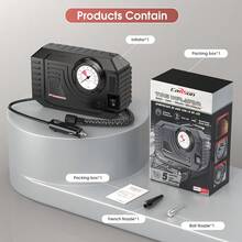 Carsun Mini Convenient 12V Car Air Compressor With Bright Night Lighting, Mechanical Tire Inflator - Wireless - View 8
