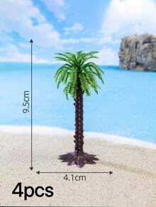 نخلة جوز الهند الصغيرة المحاكية للمناظر الطبيعية، نموذج منظر طبيعي لطاولة الشاطئ، نباتات نخلة جوز الهند المزدوجة لديكور الكتب، اكسسوارات صغيرة للزينة، حوض السمك، ديكورات حديقة خارجية