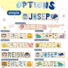 (CUSTOMIZED)1pc Customized Wooden Puzzle,1st Birthday Gift For Toddlers,Preschoolers Toys For 1,2,3,4,5,6 Years Old Children,Montessori Toys For Kids,Early Education Toys For Boys,Cognitive Toys For Girls,Beautiful Color Suitable Girls,Personalized Name Puzzle,Customized 3D Alphabet Jigsaw Puzzle - Blue - View 6