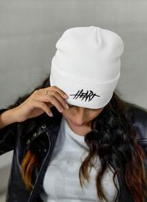 DareSee 1顶秋冬针织帽，带刺绣字母，休闲保暖滑雪帽，情侣新年音乐节必备 - 彩色 - 查看 1