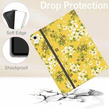 Case For IPad (A16) 11th Generation 11 Inch 2025, IPad 10th Generation Case 10.9 Inch 2022 Kickstand Auto Sleep Cover With Pencil Holder & Pocket, Yellow Flower,YellowFlower - YellowFlower - View 4