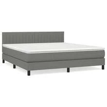 vidaXL Boxspringbett Mit Matratze, Dunkelgrau, 180x200 Cm, Stoff - Xám - Xem 2