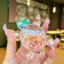 Lumină de noapte cu flux de nisip, mică țestoasă, împerechere cu bestie uriașă, simulare drăguță, păpușă animală, set de jucării (stil aleatoriu)