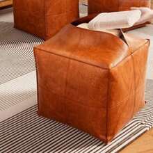 Pumpkin Shaped Storage Ottoman, Footstool, Sofa Seat Cushion - Multicolor - View 8