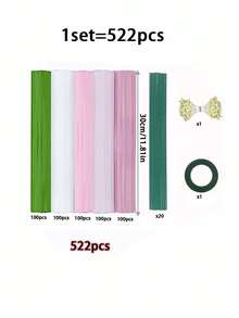 522pcs - Pipe Cleaner Craft Stems, Suitable For Floral Pipe Cleaner Sets, Arts And Crafts, Project Materials, Can Be Used For Creative DIY Decorations, Wedding Parties And Birthday Gifts, Valentine's Day Party DIY Handicrafts - Multicolor - View 11