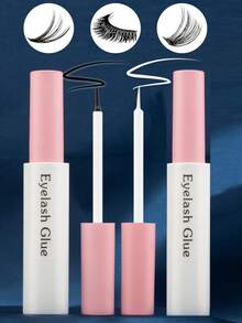 2 Packs Of Eyelash Glue, False Eyelash Extension Glue, Super Strong Hold, Long-Lasting 72 Hours, Professional Eyelash Glue Adhesive, Best White Strip Eyelash Glue, Eyelash Cluster Extension Glue, Latex-Free, Suitable For Sensitive Eyes, Home DIY Eyelashes (2 Pieces, 6ml+6ml Black+White Transparent)Lash Glue,Eyelash Glue