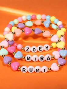 3 Peças Conjunto de Pulseiras Inspiradoras de Contas, Pulseiras de Amizade Coloridas, Presente de Joias Único Adequado para Mulheres e Homens - Colorida - Visão 4