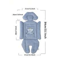 Baby Stroller Seat Cushion Cute Animals Pattern Non Slip Car Seat Pad For High Chair, Bassinet, Swing - Blue - View 7