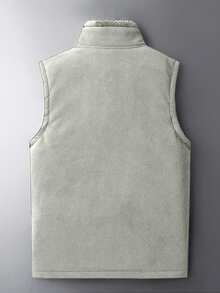 Chaleco acolchado cálido para hombres, forrado térmico, otoño/invierno - Caqui - Ver 2