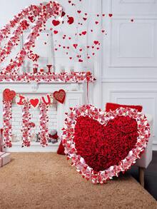 2pcs/8pcs Valentine's Day Heart Shaped Glitter Wreath Decor, Pink & Gold Metal Wreath, Valentine's Day Decorations, Suitable For Home, Outdoor And Wedding Hanging Decor, Plastic Party Decorations For Valentine's Day, Anniversary, Birthday, Wedding, Flower Arrangement - Multicolor - View 1