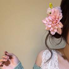 1/2个梦幻雪纺兰花发夹，飘逸蝴蝶设计，2025新款侧刘海发夹，发饰 - 彩色 - 查看 7