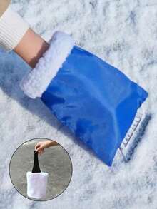 Waterproof And Warm Car Ice Scraper Gloves With Winter Soft Velvet Lining And Snow Removal Gloves With Built-In Ice Scraper For Car Windows And Windshield Defrosting