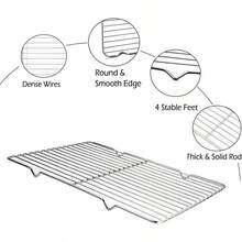 Grilling Rack Heavy Duty Wire Grate Oven Roasting Rack 5.3 X 8.75 Inch Rectangle Baking Cooling Steaming With 4 Legs Stainless Steel Rack 5.3"X8.75"22.2X13.5cm - 6,3"*10,1" - Xem 4