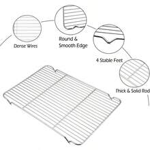 Grilling Rack Heavy Duty Wire Grate Oven Roasting Rack 5.3 X 8.75 Inch Rectangle Baking Cooling Steaming With 4 Legs Stainless Steel Rack 5.3"X8.75"22.2X13.5cm - 7.9"*12.4" - View 5