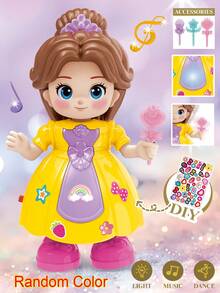 1pc Children's Electric Singing & Dancing Princess Music Light-Up Toy, Random Color - MultiWarna - View 5