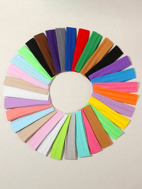 2/8/16pcs Random Color Women Colorful Casual Headband, Suitable For Daily Life & Sports Hair Accessories Fashion Head Wrap, School Stuff, College, Headbands Autumn Accessories Women Hair Band Fall Winter For Vacation Outfits Woman Elegant Scarf Women Bandanas Soft Headwrap