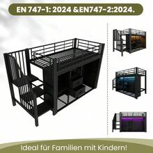 Kids Bed Frames, Headboards & Footboards - Black + Metal + 90cm*200cm - View 3