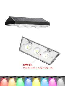 1pc Solar Powered 7-Color Changing Wall Light, Outdoor Waterproof LED Mood Light, Garden Patio Decor Spotlight, Suitable For Yard Landscaping, Balcony Decor, Party Ambiance, Night Lighting And Multi-Color Scene Switching