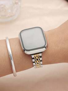 14毫米超薄银色和金色金属可调节7珠表带,兼容 Ultra/Series 3/2/1/SE/S11/S10/S9/S8/S7/S6/S5/S4/S3/S2/S1,尺寸38毫米/40毫米/41毫米/42毫米/44毫米/45毫米/46毫米/49毫米,附赠屏幕保护膜和保护壳,适合作为送给男友/女友的礼物,日常穿搭配饰。 - 銀間金 - 查看 5