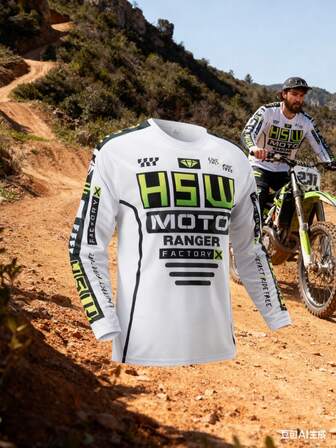 HISERWA 2025 Mountain Bike Sportswear Cycling Apparel Men's Fitness Clothing Mountain Bike BMX All-Terrain Riding Downhill Racing Motocross T-Shirt Quick-Dry Breathable Cycling Jersey