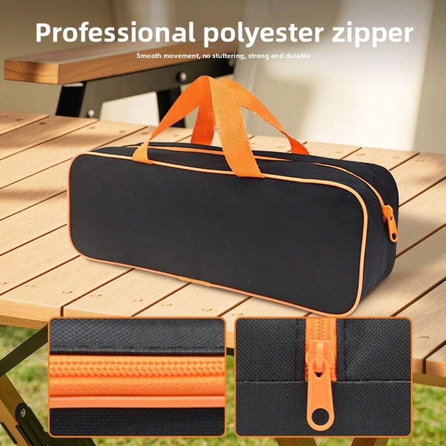 Christmas Travel Storage Bag - Black & Orange Waterproof Organizer Pouch, 2 Sizes Available, Suitable For Holiday Packing, Gift Storage And Electronics Accessories (Lightweight, 142g/119g)