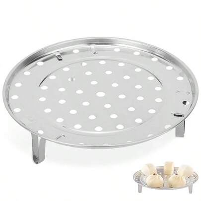 Rejilla de acero inoxidable para vaporera de 10 pulgadas, bandeja de cocción para vapor, cesta de vapor para olla a presión, ollas y wok de 26 cm