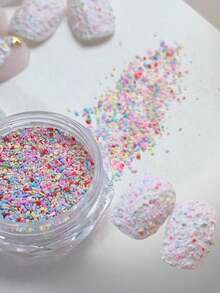 1 Box Candy Granules Nail Art Supplies, Mixed Candy Crumbs Powder, Christmas & New Year Nail Decor, Sweet Atmosphere Nail Essential, Suitable For Holiday Styles To Brighten Fingertips, Used For Nail Decoration