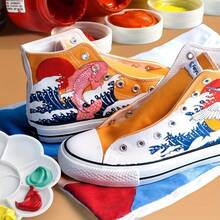 2 Bottle Marie's Fabric Paint, 50ml/1.7fl. Oz - Vibrant Colors Available For Clothes Permanent, Professional Textile Pigments Kit For Artists & Crafters, Ideal Gifts Art Tools For T-Shirts, Shoes, Jeans, Canvas Bags, DIY Projects In Christmas, New Year - 2pcs - View 8