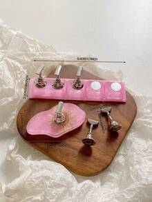 亚克力极光彩虹色矩形钻石形状美甲展示架，树脂水晶珠水钻复古韩国花朵激光 DIY 家居和户外女士母亲姐妹妻子女友婚礼美甲沙龙美容情人节使用