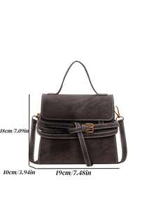 女士方形手提包，时尚简约复古优雅哑光PU皮革，适合肩背，适合女性、女孩、大学生，适合购物、通勤，咖啡色 - 查看 6