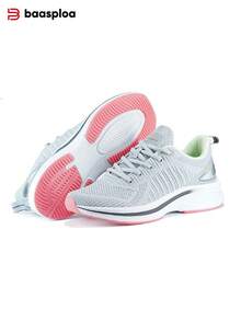 女士轻便舒适透气运动鞋，适合跑步、健身和日常休闲穿着。这款畅销的白色运动鞋用途广泛且实用，适合所有季节。是网球爱好者或需要休闲运动鞋、步行鞋或跑步鞋的女士的理想之选。 - 灰色 - 查看 5