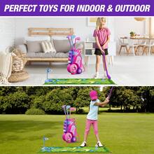 Toddler Golf Set 2-4 Years, Kids Golf Club With 8 Balls, 4 Plastic Clubs, Putting Mat, Scoreboard, Storage Bag, Indoor Outdoor Game With Golf Cart Sport Toy Gift For Baby Boys Girls Age 3-5,Pink - Pink - View 2