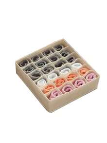1 Pezzo Organizer Per Cassetti Per Calze, Organizer Per Biancheria Intima, Organizer Pieghevole Con 24 Griglie Per Armadio, Scatole Di Stoccaggio Per Biancheria Intima Per Riporre Calze, Fazzoletti, Cravatte, Cinture,Utilizzato Ampiamente In Camera Da Letto, Bagno, Ufficio, Armadio, Guardaroba, Cassetti, Sotto Il Letto, Canottiere, Scrivania, Scaffale Come Organizer Contenitori Di Stoccaggio - Grigio Chiaro - Visualizzare 18