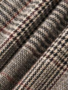 EARO 女士经典格子松紧腰宽松直筒裤，无弹力面料 - 黑色 - 查看 7