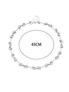 1 conjunto de joias estilosas de aço inoxidável e colar + pulseira, adequado para uso diário, presente