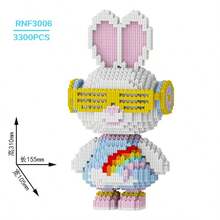 4100PCS Rabbit Series Building Block Toys, Candy Rabbit, Social Rabbit, Glasses Rabbit Building Block Toy Ornaments, 3d Stereoscopic Puzzle Toy Decorative Ornaments, Perfect Easter, Christmas, Halloween, Valentine's Day And Birthday Gifts - Multicolor - View 15