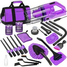 17PCS Car Cleaning Kit, Purple Car Interior Detailing Kit With High Power Handheld Vacuum, Detailing Brush Set, Windshield Cleaner, Cleaning Gel, Complete Auto Accessories For Women Gift - 紫色 - 查看 1
